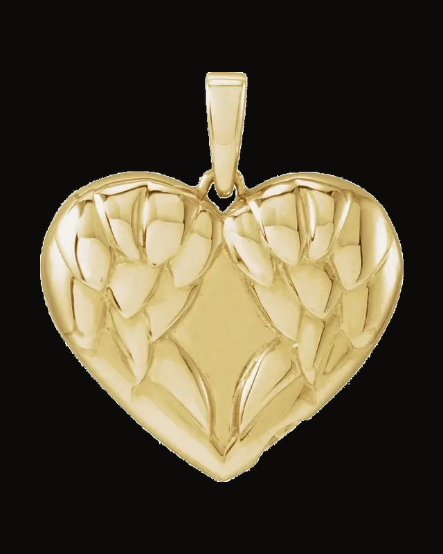 Heart Angel Wings Ash Holder Pendant And Accessory Kit — 14K Yellow Gold-Plated