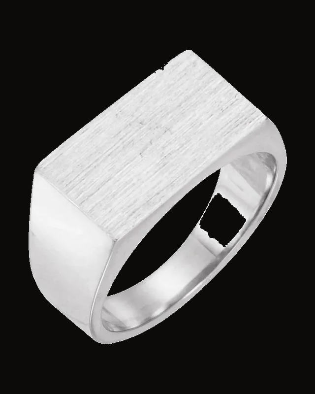 Rectangle Signet Ring — Sterling Silver · 15 x 9 mm
