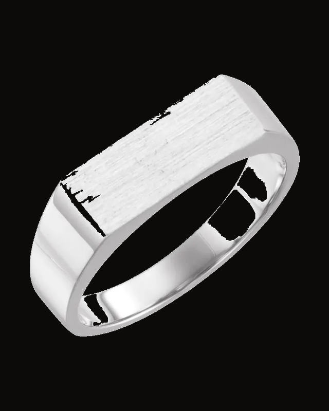 Rectangle Signet Ring — Sterling Silver