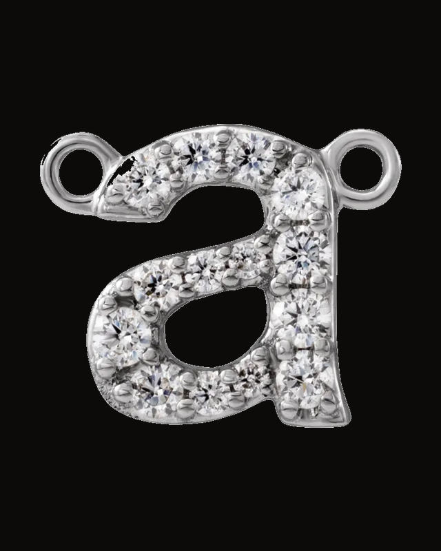 Initial Necklace Center — 14K Yellow / White Gold
