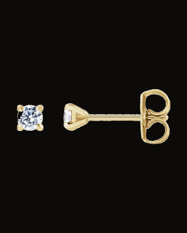 Round Cocktail-Style Stud Earrings — 14K Yellow / White Gold