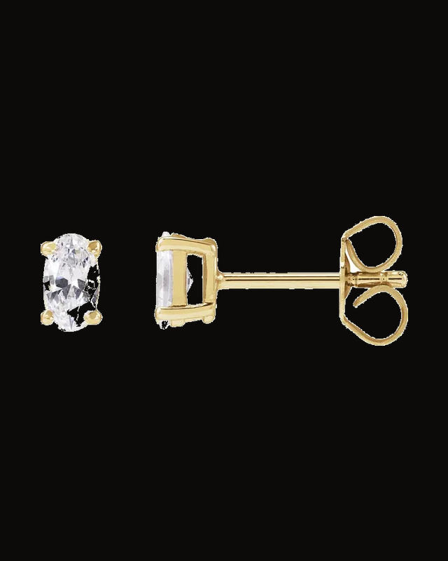 Lab-Grown Diamond Stud Earrings — 14K Yellow / White Gold