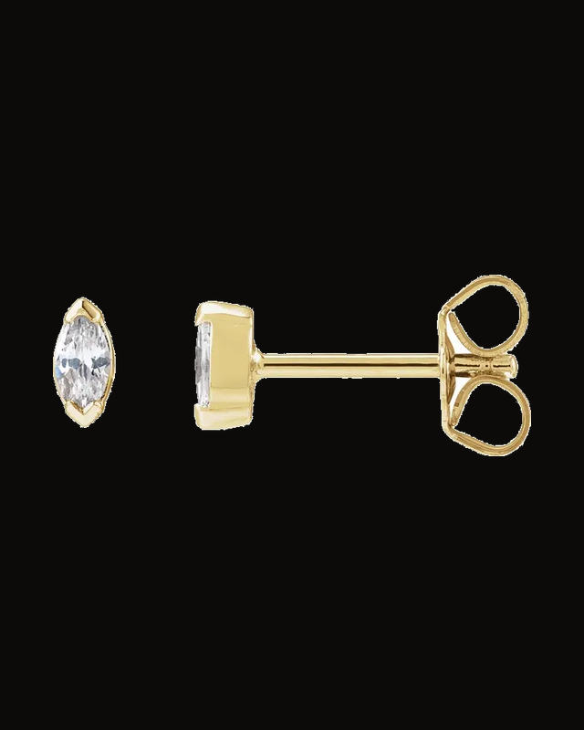 1/6 CTW Lab-Grown Diamond Stud Earrings W/ Backs — 14K Yellow Gold