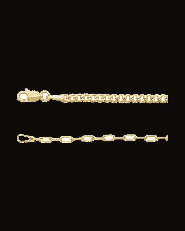 Curb And Paperclip-Style 50/50 Chain