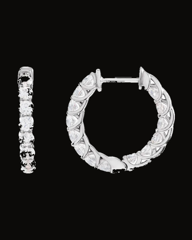 2 1/5 CTW Lab-Grown Diamond Inside-Outside Hoop Earrings