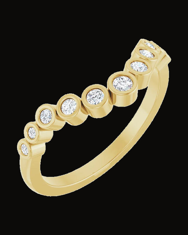 1/5 CTW Lab-Grown Diamond Contour Band — 14K Yellow Gold · 5 x 2.2 mm