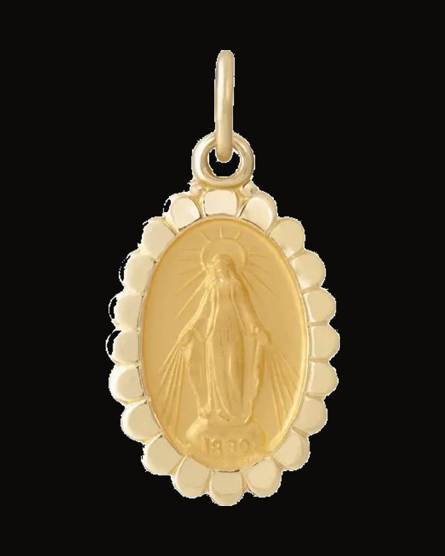 Oval Miraculous Medal — 14K Yellow Gold