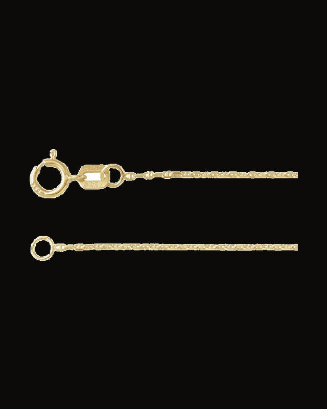 1 mm Diamond-Cut Anchor Chain — 14K White / Yellow Gold