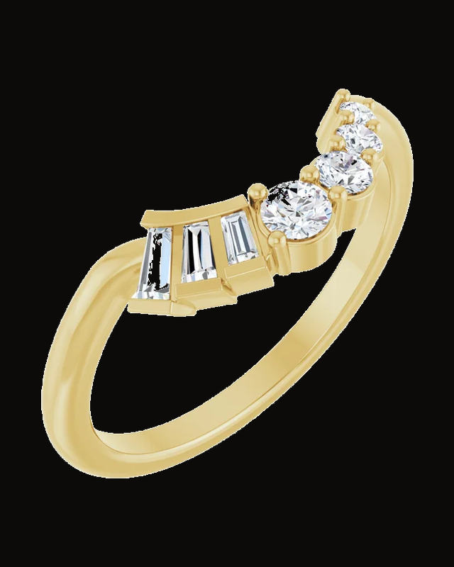 1/4 CTW Lab-Grown Diamond Contour Band — 14K Yellow Gold · 14.3 x 6 mm