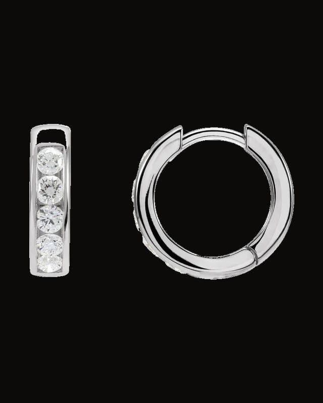 Hinged Hoop Earrings — 14K White / Yellow Gold · 2.5 mm