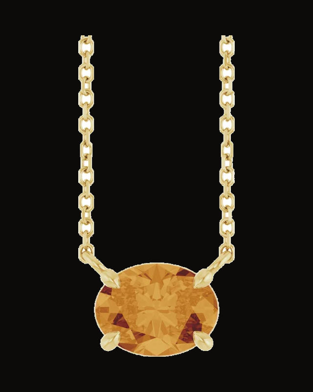Solitaire Necklace — 14K Yellow Gold
