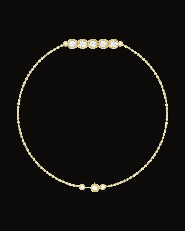 1/2 CTW Lab-Grown Diamond Bezel Set Bracelet — 14K Yellow Gold