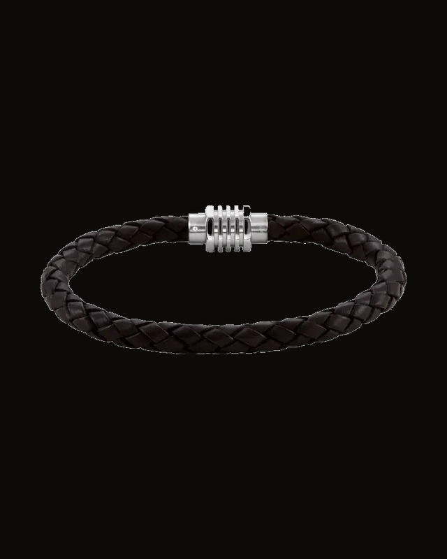 6 mm Leather Bracelet with Stainless Steel Magnetic Clasp