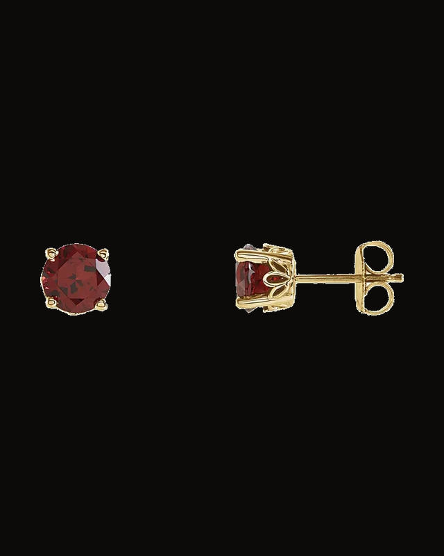 Scroll Setting Stud Earrings — 14K Yellow Gold · 6 mm