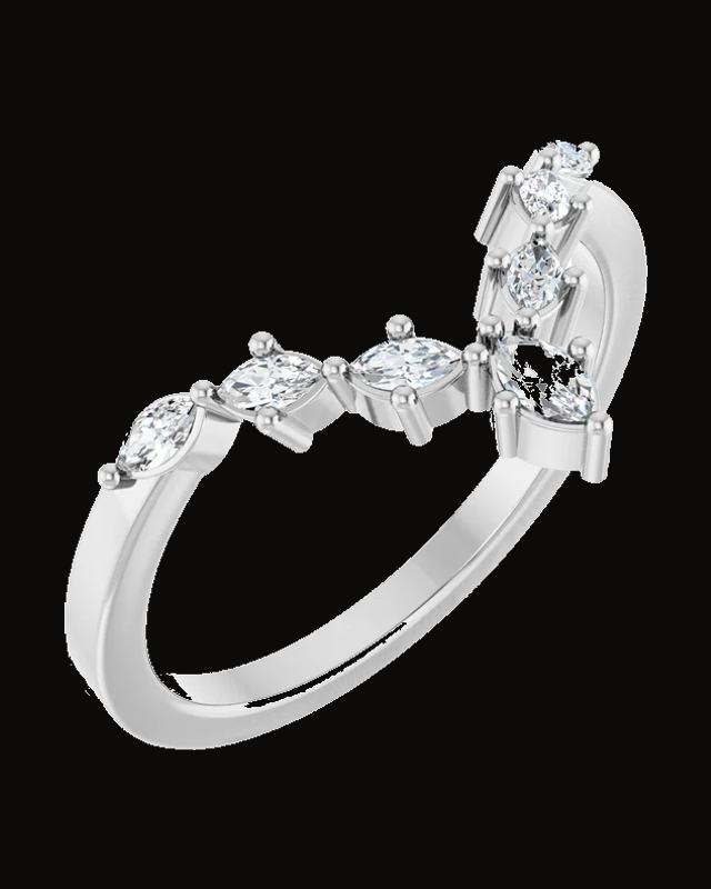 1/5 CTW Lab-Grown Diamond Contour Band — 14K Yellow / White Gold · 10.2 x 2.7 mm