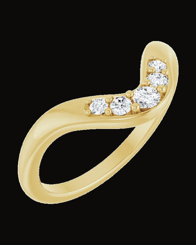1/6 CTW Lab-Grown Diamond Contour Band — 14K White / Yellow Gold · 5.3 x 2.6 mm