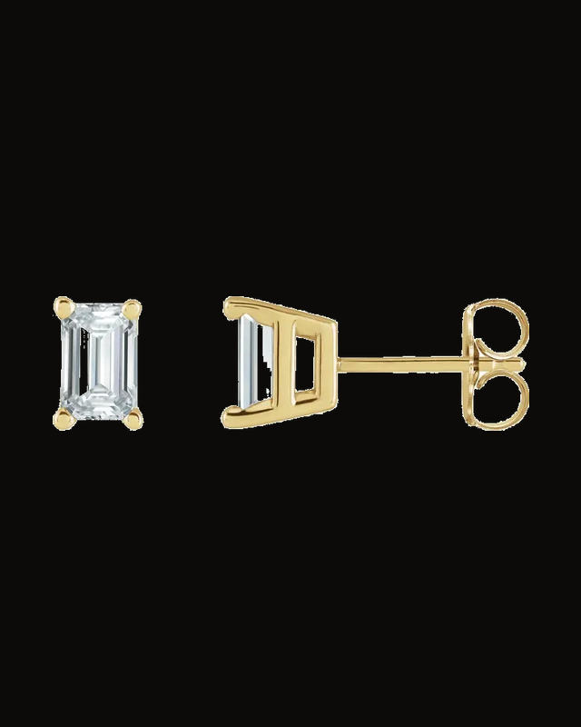 5/8 CTW Lab Grown Diamond Solitaire 4-Prong Earrings — 14K Yellow Gold