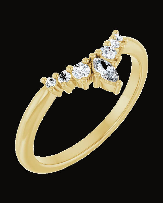 1/6 CTW Lab-Grown Diamond Contour Band — 14K Yellow / White Gold · 1.9 mm
