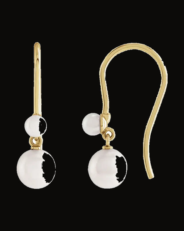 Cultured Pearl Earrings — 14K Yellow Gold