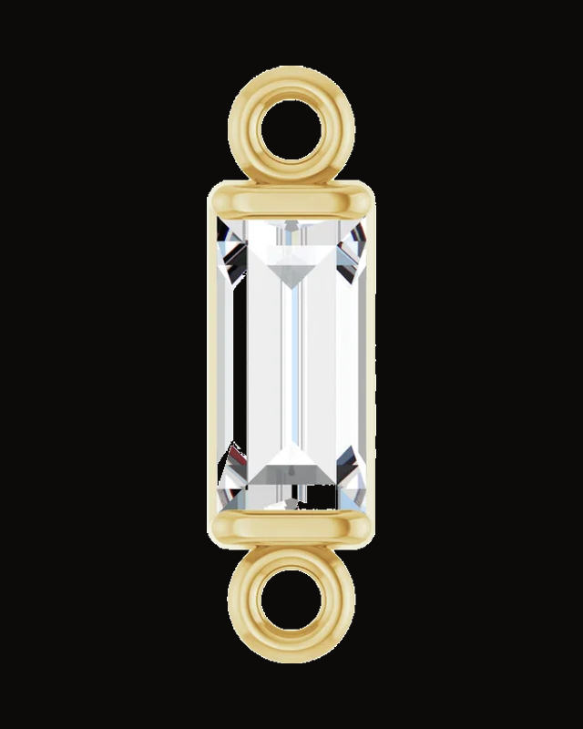 0.06 Ct Natural Diamond Baguette Channel-Set Link — 14K Yellow / White Gold
