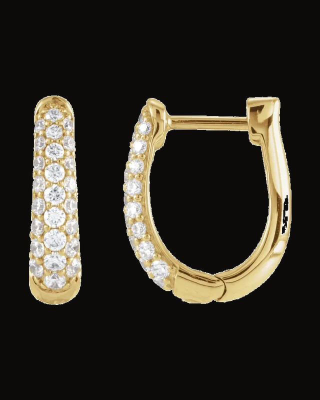 Accented U-Hoop Earrings