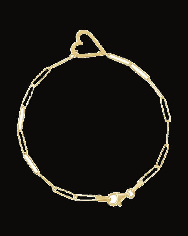 Heart & Paperclip-Style Bracelet