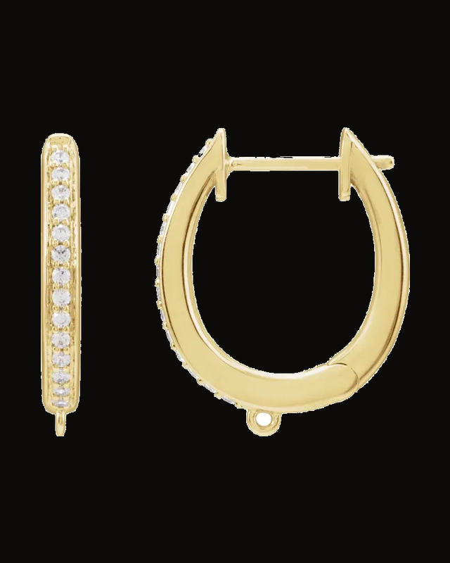 0.07 CTW Natural Diamond Hinged Oval Hoop Earring Top