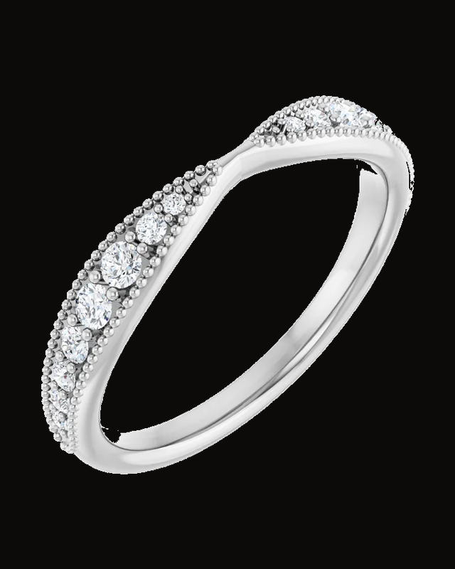 1/4 CTW Lab Grown Diamond Matching Contour Band — 14K White / Yellow Gold · 2.1 mm
