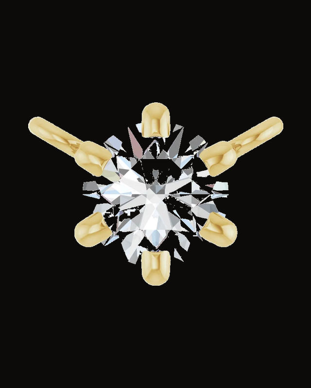 1/4 Ct Lab-Grown Diamond Round Basket Necklace Center — 14K Yellow Gold