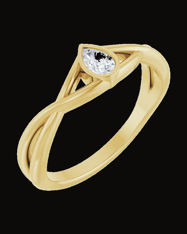 1/6 Ct Lab-Grown Diamond Solitaire Ring — 14K Yellow Gold · 5.6 x 4 mm