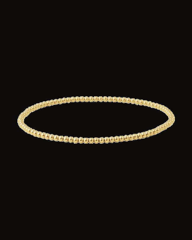 Beaded Elastic Bracelet — 14K Yellow Gold-Filled