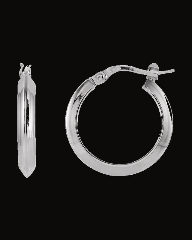 Knife-Edge Tube Hoop Earrings — Sterling Silver