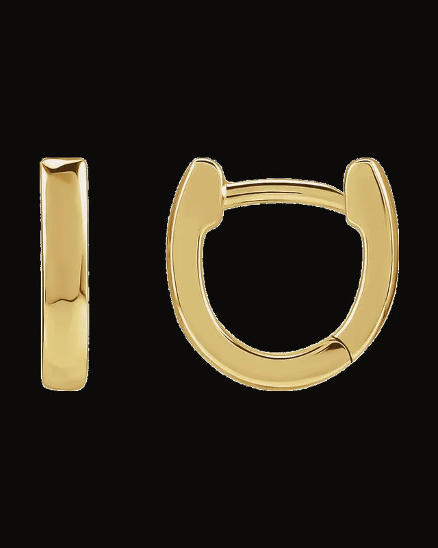 U-Hoop Earrings — 14K Yellow Gold