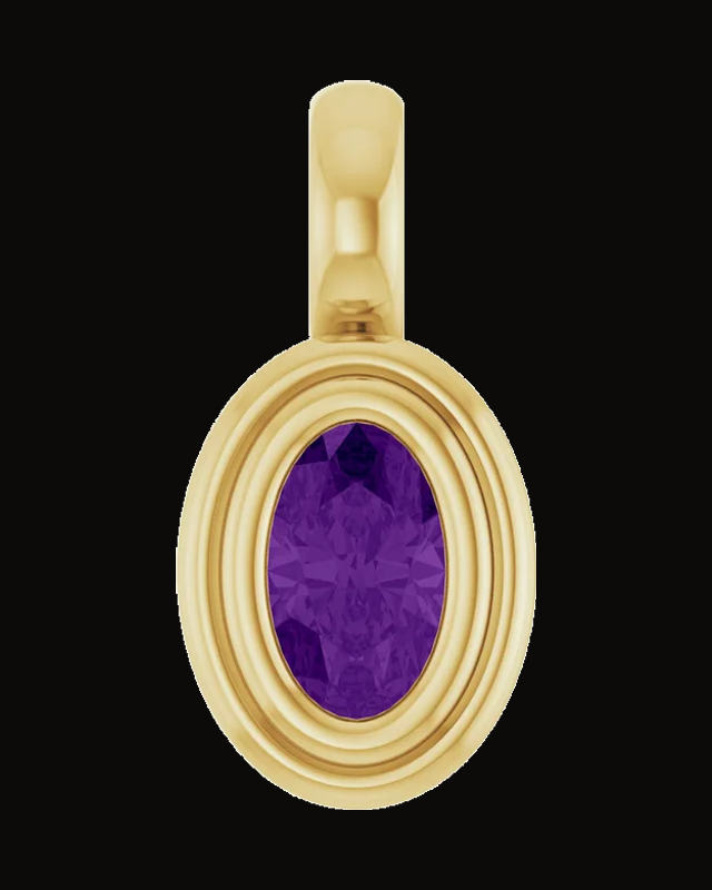 Bezel-Set Solitaire Charm/Pendant — 14K Yellow Gold