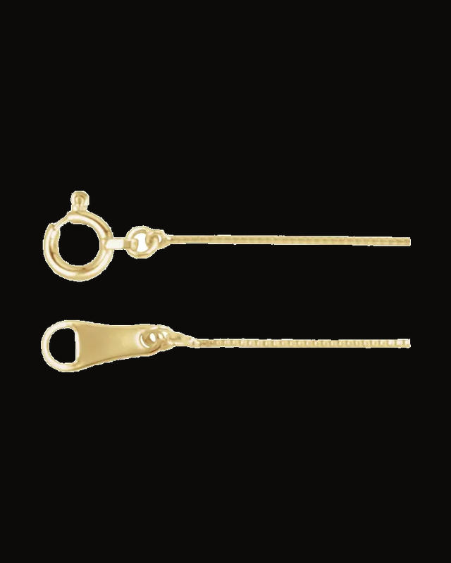 0.5 mm Box Chain — 10K Yellow Gold / Platinum