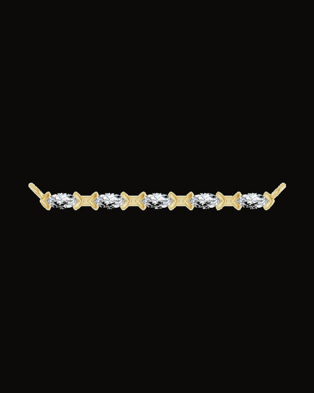 0.04 CTW Lab-Grown Diamond 5-Stone V-End Bar Necklace Center — 14K Yellow Gold