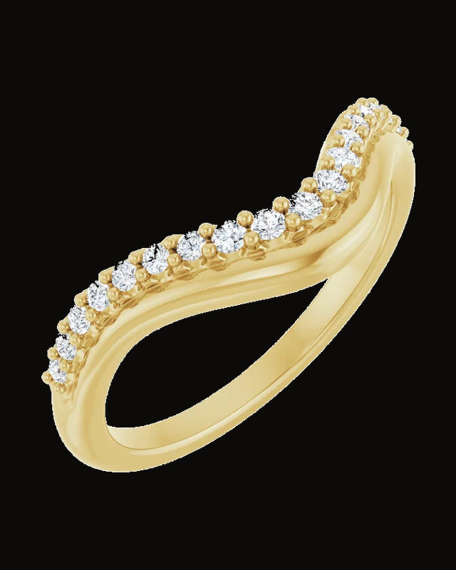 1/5 CTW Lab-Grown Diamond Contour Band — 14K White / Yellow Gold · 6.9 x 2.5 mm