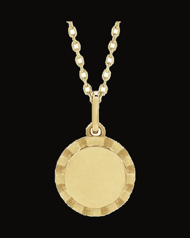 Engravable Sunburst Necklace or Charm/Pendant — 14K Yellow Gold