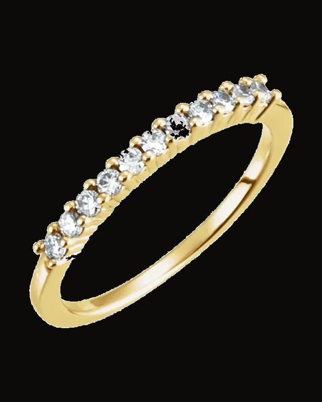 Eleven-Stone Anniversary Band — 14K White / Yellow Gold
