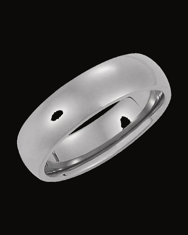 Comfort-Fit Half Round Band — Titanium / Black Titanium