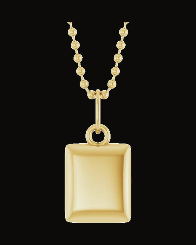 Engravable Puffed Dog Tag Necklace or Pendant