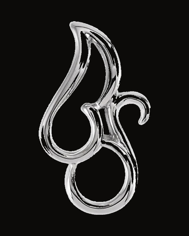 Freeform Pendant — Rhodium-Plated on 14K White Gold