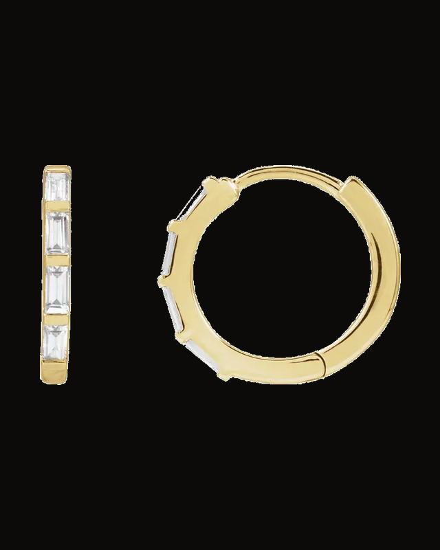 1/3 CTW Lab-Grown Diamond Hoop Earrings — 14K Yellow Gold · 3 x 1.5 mm