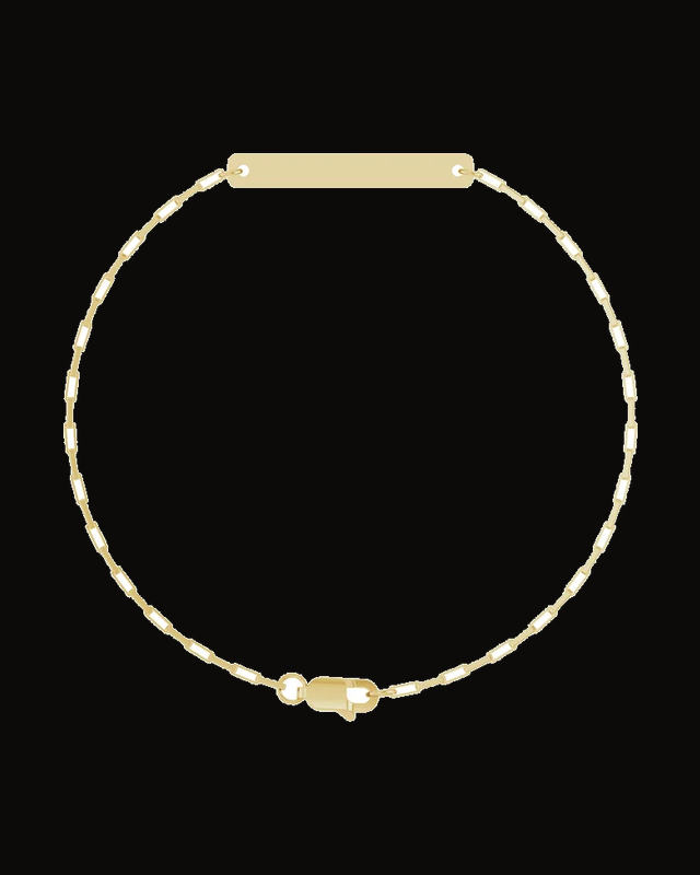 Engravable Bar & Paperclip-Style Link Bracelet