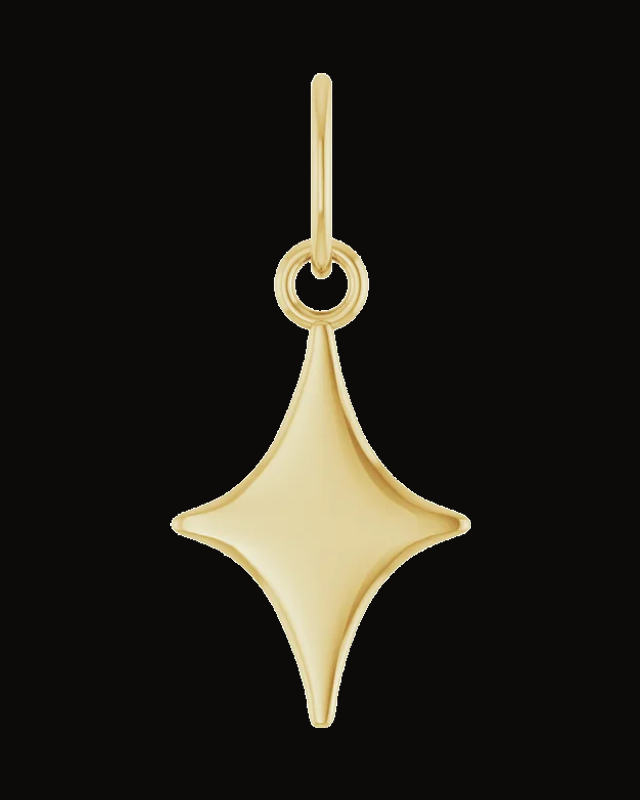 Engravable Star Necklace or Pendant — 14K Yellow Gold