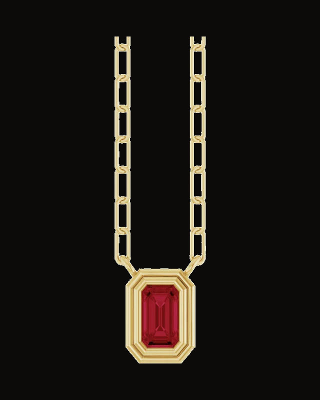 Round Bezel-Set Necklace or Center — 14K Yellow Gold · 5 x 3 mm