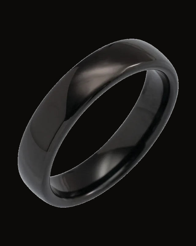Comfort-Fit Half Round Band — Tungsten