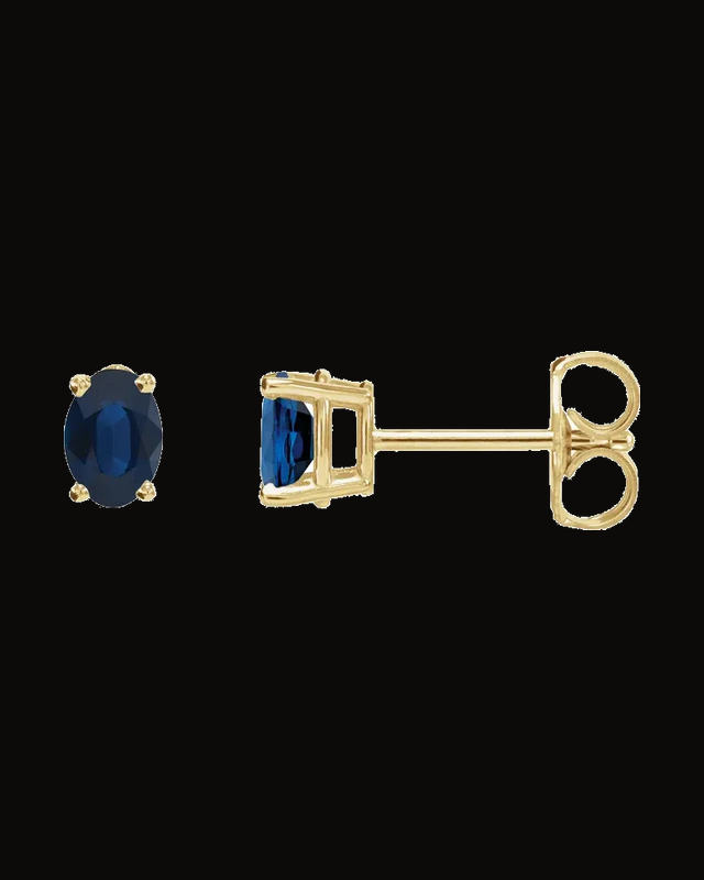 Oval 4-Prong Lightweight Stud Earrings