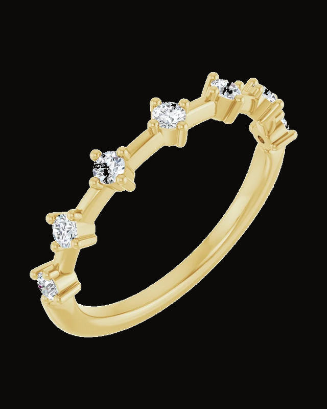 Seven-Stone Anniversary Band — 14K Yellow / White Gold