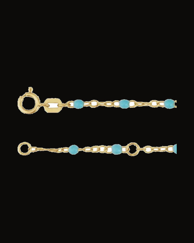 2 mm Enamel Bead Adjustable Chain — 14K Yellow Gold